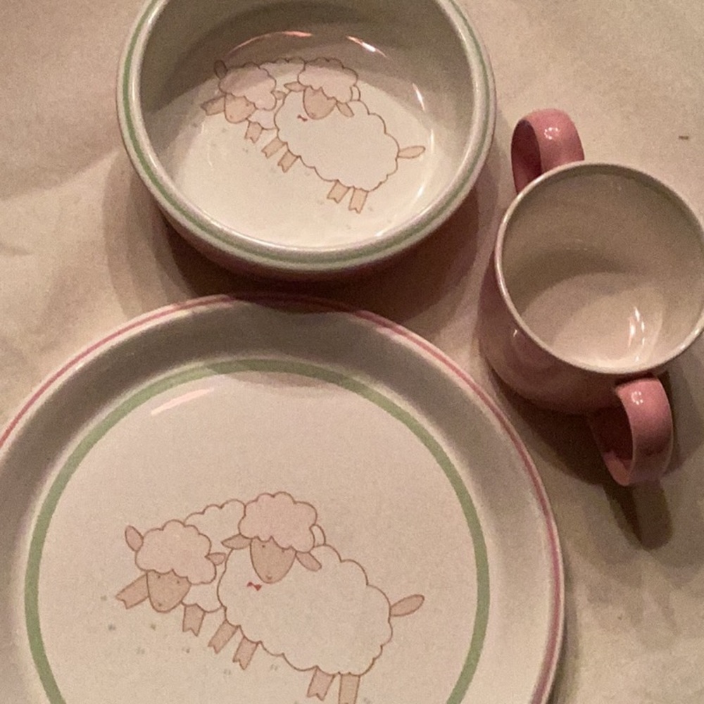 Adorable little girl Bo-Peep Mikasa dinner set.